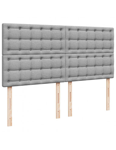 Giroletto a Molle con Materasso Grigio Chiaro 200x200cm Tessuto