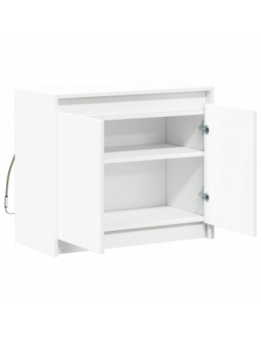 Credenza con LED Bianca 72x34x61 cm in Legno Multistrato