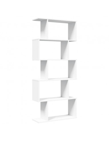 Libreria Divisorio 5 Ripiani Bianca 70x24x161 cm in Truciolato