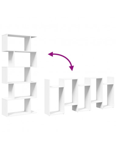 Libreria Divisorio 5 Ripiani Bianca 70x24x161 cm in Truciolato