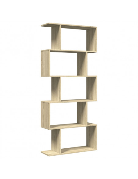 Libreria Divisorio 5 Ripiani Sonoma 70x24x161 cm in Truciolato