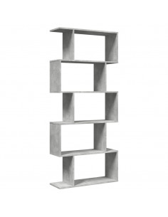 Libreria Divisorio 5Piani Grigio Cemento 70x24x161cm Truciolato 2