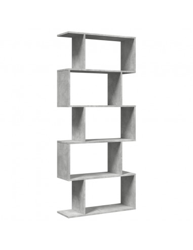 Libreria Divisorio 5Piani Grigio Cemento 70x24x161cm Truciolato