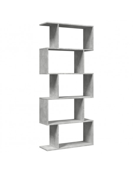 Libreria Divisorio 5Piani Grigio Cemento 70x24x161cm Truciolato