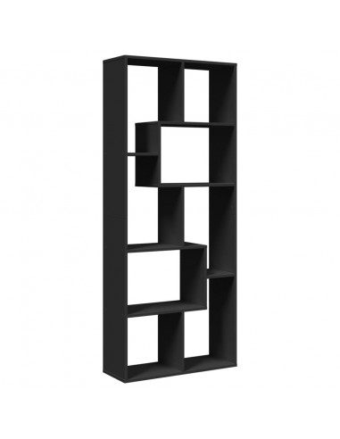 Libreria Divisorio Nera 67x25x161,5 cm in Truciolato