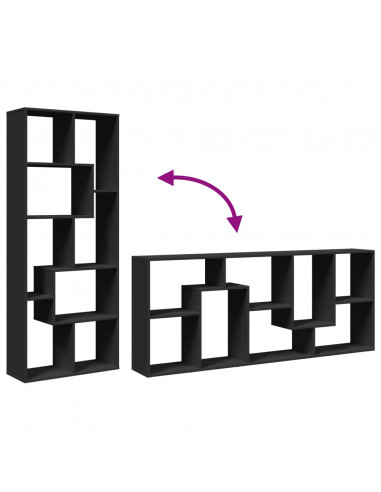 Libreria Divisorio Nera 67x25x161,5 cm in Truciolato