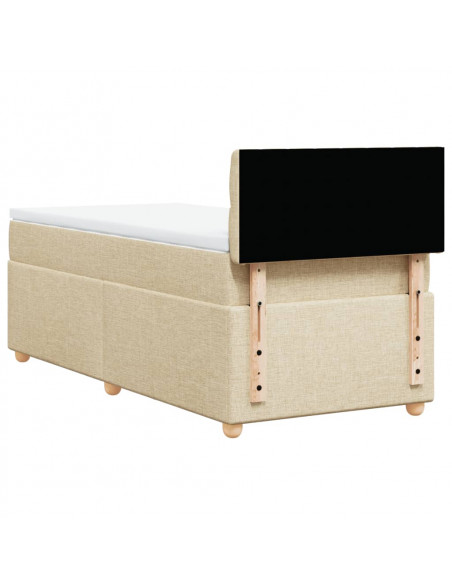Giroletto a Molle con Materasso Crema 90x190 cm in Tessuto
