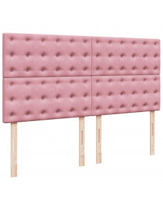 Giroletto a Molle con Materasso Rosa 180x200 cm in Velluto 2