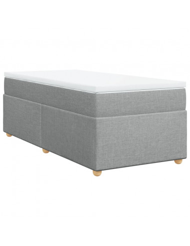 Giroletto a Molle con Materasso Grigio Chiaro100x200 cm Tessuto