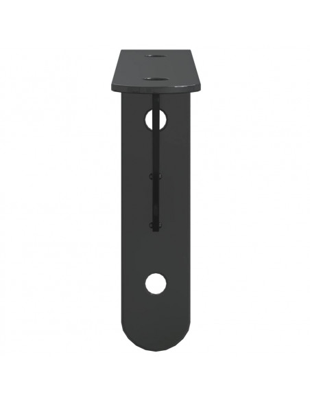 Staffe per Mensola 4 pz 15x2,5x11,5 cm in Acciaio Inox Nero