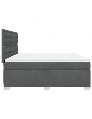 Giroletto a Molle con Materasso Grigio Scuro 180x200 cm Tessuto