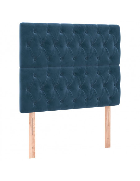 Giroletto a Molle con Materasso Blu Scuro 90x200 cm in Velluto
