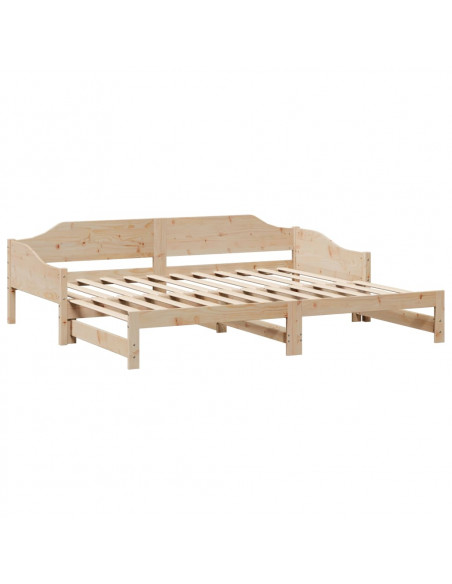 Divano Letto con Letto Estraibile 90x200cm Legno Massello Pino