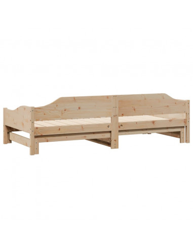 Divano Letto con Letto Estraibile 90x200cm Legno Massello Pino