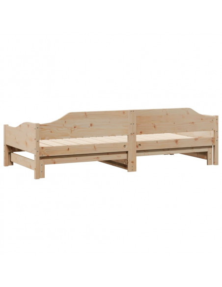 Divano Letto con Letto Estraibile 90x200cm Legno Massello Pino