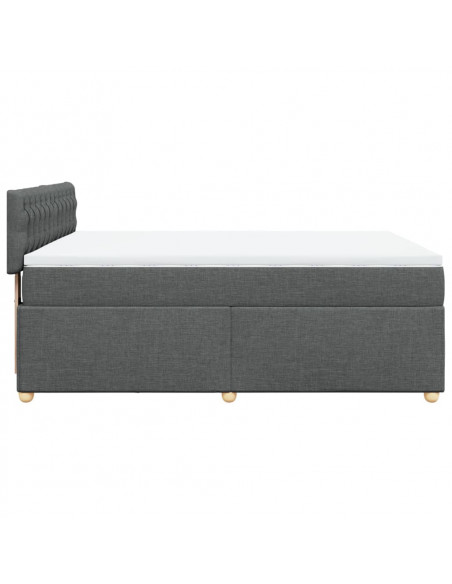Giroletto a Molle con Materasso Grigio Scuro 140x200cm Tessuto