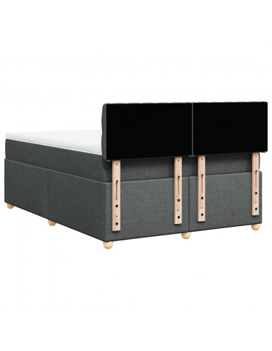 Giroletto a Molle con Materasso Grigio Scuro 140x200cm Tessuto