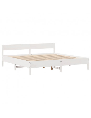 Letto senza Materasso Bianco 180x200 cm Legno Massello di Pino