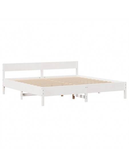 Letto senza Materasso Bianco 180x200 cm Legno Massello di Pino