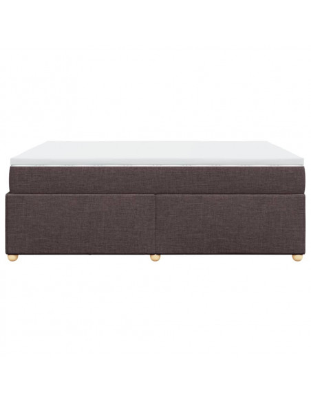 Giroletto a Molle con Materasso Marrone Scuro 140x200cm Tessuto