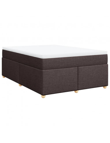 Giroletto a Molle con Materasso Marrone Scuro 140x200cm Tessuto