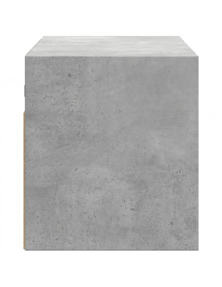 Mobile TV a Parete con Luci LED Grigio Cemento 100x31x35 cm