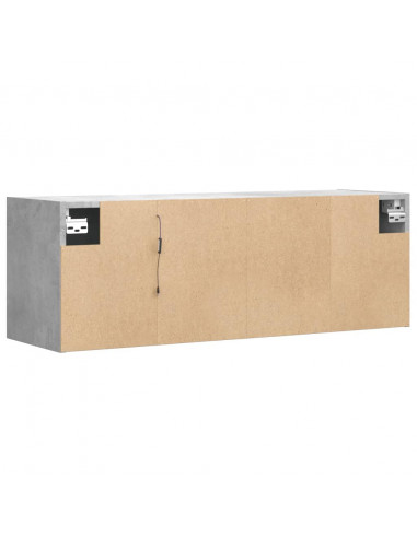 Mobile TV a Parete con Luci LED Grigio Cemento 100x31x35 cm