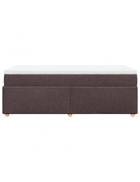 Giroletto a Molle con Materasso Marrone Scuro 100x200cm Tessuto