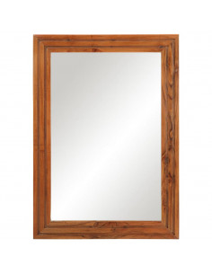 Specchio da Bagno 50x70 cm in Legno Massello di Acacia e Vetro 2