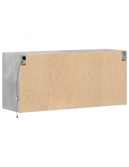 Mobile TV a Parete con Luci LED Grigio Cemento 100x31x45 cm