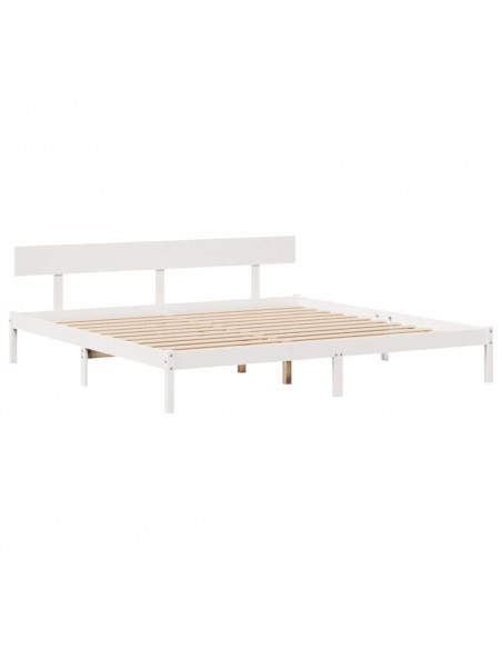 Letto senza Materasso Bianco 180x200 cm Legno Massello di Pino
