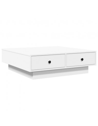 Tavolino da Salotto Bianco 90x90x28 cm in Truciolato