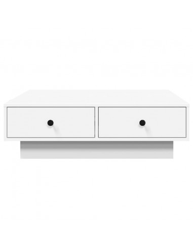 Tavolino da Salotto Bianco 90x90x28 cm in Truciolato