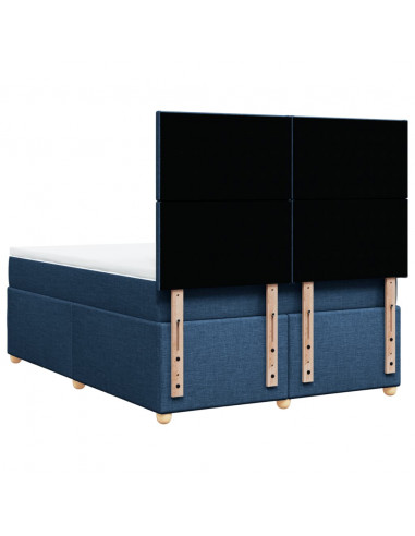 Giroletto a Molle con Materasso Blu 160x200 cm in Tessuto