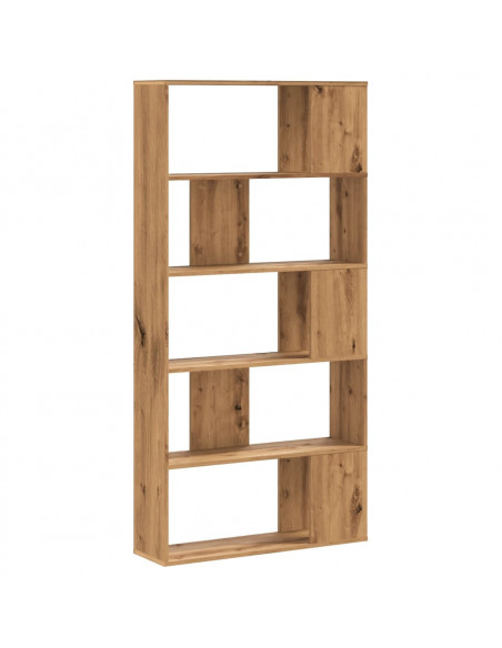 Libreria 5 Piani Rovere Artigianale 80,5x23,5x162,5 Multistrato