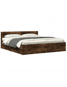 Giroletto con Testiera Rovere Fumo 180x200 cm Legno Multistrato 2