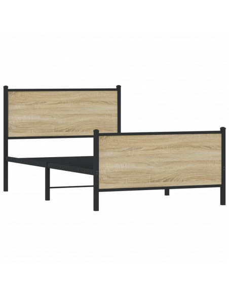 Giroletto con Testiera&Pediera Metallo Rovere Sonoma 100x200 cm