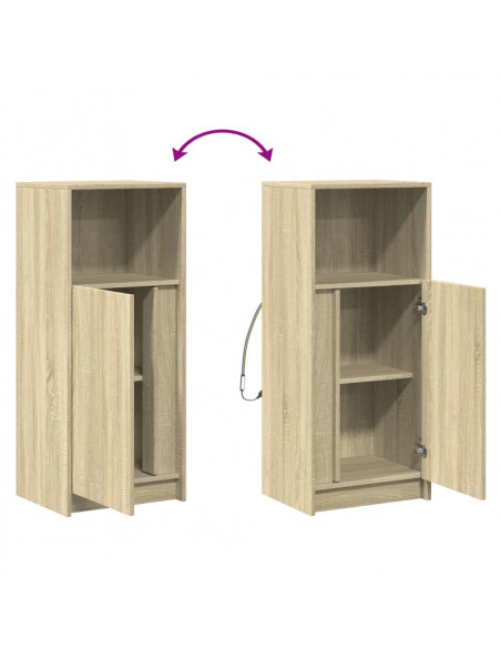 Credenza con LED Rovere Sonoma 42,5x34x100 cm Legno Multistrato