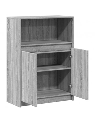 Credenza con LED Grigio Sonoma 72x34x100cm in Legno Multistrato