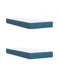 Giroletto a Molle con Materasso Blu 200x200 cm in Velluto 2