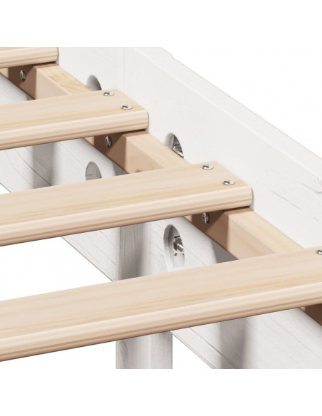 Letto senza Materasso Bianco 150x200 cm Legno Massello di Pino