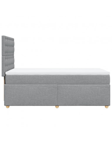 Giroletto a Molle con Materasso Grigio Chiaro 90x200 cm Tessuto