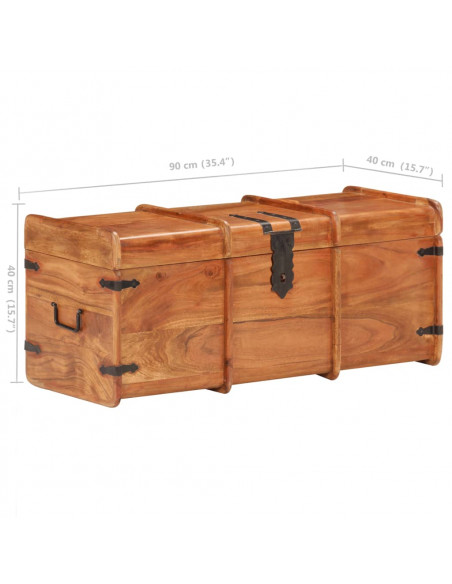 Baule 90x40x40 cm in Legno Massello di Acacia