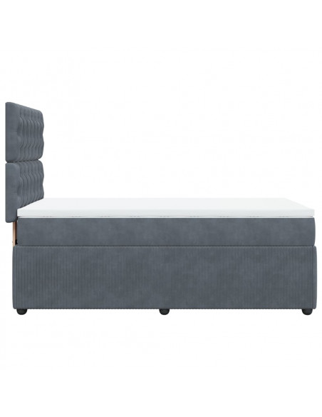 Giroletto a Molle con Materasso Grigio Scuro 80x200 cm Velluto