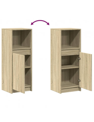 Credenza con LED Rovere Sonoma 38x34x100cm in Legno Multistrato