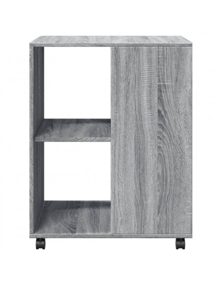 Tavolino con Ruote Grigio Sonoma 55x60x78 cm in Truciolato