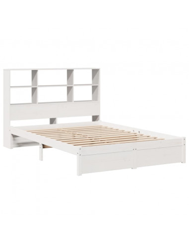 Letto Libreria senza Materasso Bianco 120x200 cm Legno di Pino