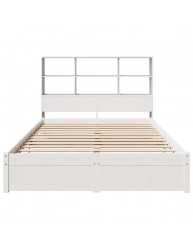 Letto Libreria senza Materasso Bianco 120x200 cm Legno di Pino