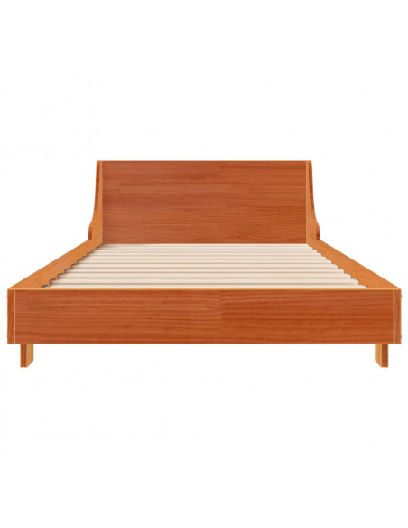 Giroletto con Testiera Marrone Cera 75x190 cm Massello Pino