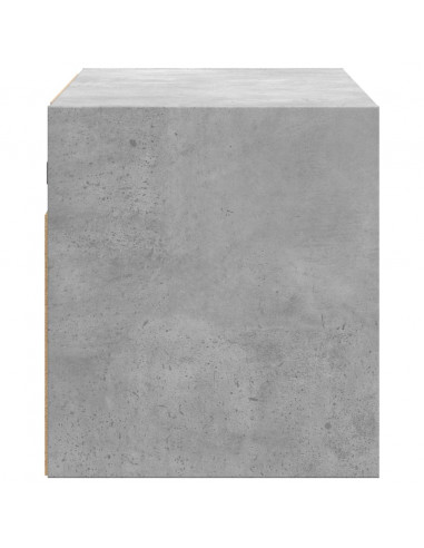 Mobile TV a Parete con Luci LED Grigio Cemento 80x31x35 cm